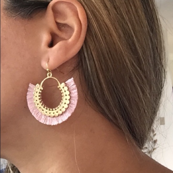 Thread Tassels Drop Earrings - Picture 3 of 3